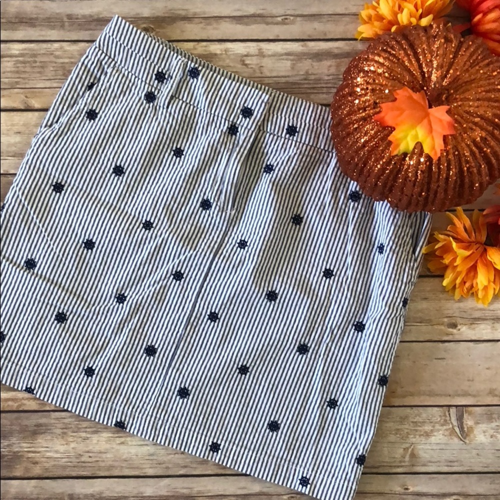 BRITISH KHAKI Nautical Pinstripe Mini Skirt